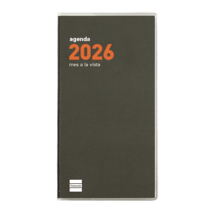 Finocam Min Agenda Plana en Catalan - Anual 2026 - Formato Pl4 - 83x6x154mm - Mes Vista - Color Verde Oscuro