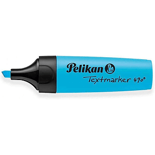 Pelikan Subrayador Textmarker 490 - Base de Agua - 3 Anchos de Trazo - Color Azul Fluorescente