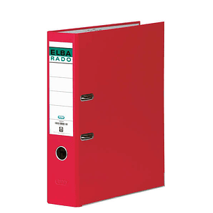 Elba Chic Archivador Tamaño A4 - Lomo de 80mm - Con Palanca y Rado - Forrado Exterior PVC - Color Rojo