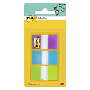 Post-It Index Dispensador con 60 Marcadores de Indice Reposicionables - Forma Rectangular - Colores Surtidos