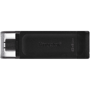 Kingston DataTraveler 70 Memoria USB Tipo C 64GB - USB-C 3.2 Gen 1 - Con Tapa - Color Negro (Pendrive)