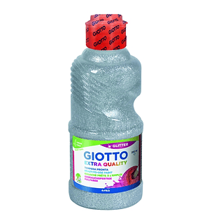 Giotto Extra Quality Glitter Tempera - 250ml - Lispa para el Uso - Botella Bio Pet - Color Plata