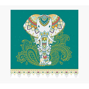 Pictura Tarjeta Arabesque - 16x16cm - Tematica Elefante - Tarjeta Triptica sin Envoltorio - Incluido Sobre Blanco - Papel con Certificacion FSC