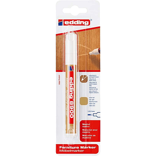 Edding 8900 Rotulador Permanente para Muebles - Punta Redonda 1.5-2mm - Resistente a la Luz - Secado Rapido - Color Roble Claro