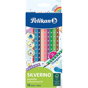 Pelikan Caja de 12 Lapices de Colores Triangulares Finos - Mina Antirotura - FSC