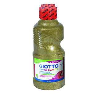 Giotto Extra Quality Glitter Tempera - 250ml - Lispa para el Uso - Botella Bio Pet - Color Oro