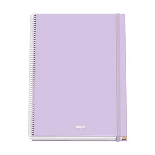 Dohe Serenity Cuaderno Espiral A4 100 Hojas Microperforadas Cuadricula 5mm - Tapa Dura Carton Forrado - Cierre de Goma - Bandas de Color - Color Morad