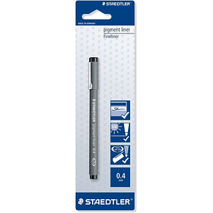 Staedtler Pigment Liner 308 Blister con Rotulador Calibrado - Trazo 0.4mm - Punta Engarzada en Metal - Color Negro