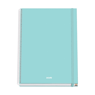 Dohe Serenity Cuaderno Espiral A4 100 Hojas Microperforadas Cuadricula 5mm - Tapa Dura Carton Forrado - Cierre de Goma - Bandas de Color - Color Verde