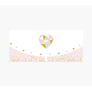 Pictura Tarjeta Money Cards - Formato Horizontal - Tematica Corazones - 21.3x9.6cm - Embolsada Individualmente - Incluye Sobre Blanco - Papel con Cert