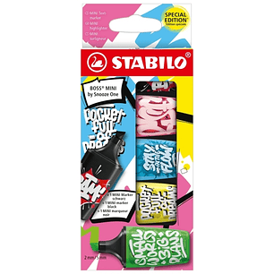 Stabilo Boss Mini by Snooze One Pack de 5 Mini Marcadores Fluorescentes - Trazo entre 2 y 5mm - Tinta con Base de Agua - Antisecado - Colores Surtidos