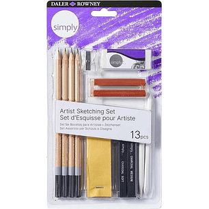 Daler Rowney Simply Pack de 13 Piezas para Dibujar y Esbozar - Idoneo para Artistas Principiantes