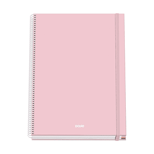 Dohe Serenity Cuaderno Espiral A4 100 Hojas Microperforadas Cuadricula 5mm - Tapa Dura Carton Forrado - Cierre de Goma - Bandas de Color - Color Rosa