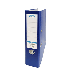 Elba Rado Top Archivador Tamaño Folio - Con Palanca y Rado - Ancho de 80mm - Forrado Exterior de Plastico - Interior de Papel - Color Azul