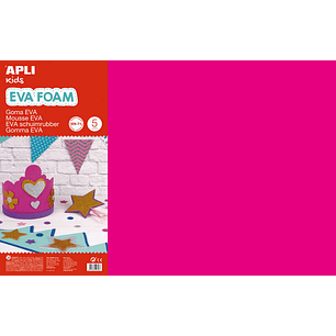 Apli Goma Eva Fucsia 600x400 - 5 Hojas de Tamaño Grande y Flexible