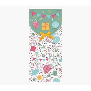 Pictura Tarjeta Money Cards - Tarjeta de Regalo Tipo Sobre Vertical - Tematica Globos - 9.6x21.3cm - Embolsada Individualmente en Celofan - Incluido S
