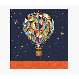 Pictura Tarjeta Arabesque - 16x16cm - Tematica Globo Aerostatico - Triptica sin Envoltorio - Incluye Sobre Blanco - Papel con Certificacion FSC