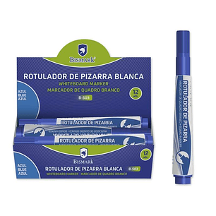 Bismark Rotulador Pizarra Tinta a Base de Alcohol - Punta Media de Fibra Acrilica - Punta Redonda - Color Azul