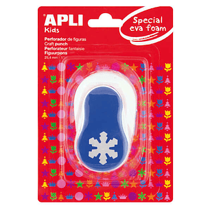 Apli Perforadora Copo de Nieve - Figura de 25.4mm - Perfora Papel, Carton, Cartulina y Goma Eva de Hasta 2mm - Deposito de Restos - Doble Uso - Ideal 