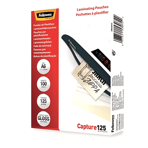 Fellowes Pack de 100 Fundas de Plastificar de 125 Micras - Tamaño A6 - Flechas Indicadoras de uso - Acabado en Brillo