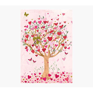 Pictura Tarjeta Zig-Zag - 15x22cm - Tematica Corazones - Tarjeta Triptica sin Envoltorio - Incluido Sobre Blanco - Papel con Certificacion FSC