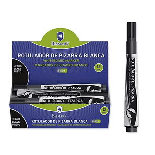 Bismark Rotulador para Pizarra 3mm - Punta Fina - Tinta de Secado Rapido - Facil de Borrar - Color Negro