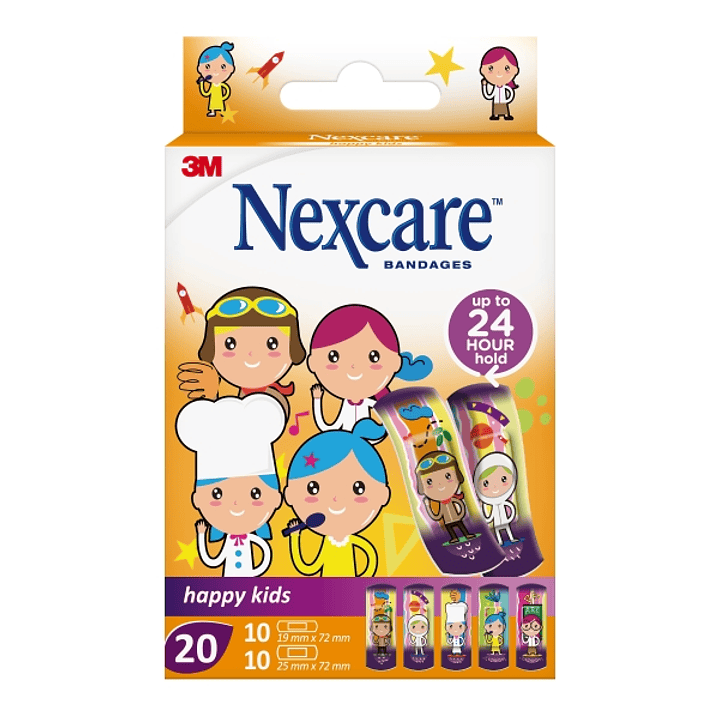 Nexcare Happy Kids Professions Pack de 20 Apositos Surtidos - Transpirables - para Pieles Delicadas - Color Estampado Infantil 1