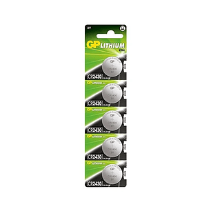 GP Lithium Pack de 5 Pilas Litio de Boton CR2430 3V