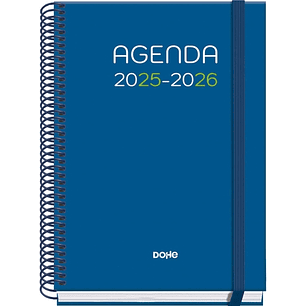 Dohe Logic Agenda Escolar 25/26 Espiral A5 - Dia Pagina - Papel 70g/m2 - 4 Hojas de Pegatinas - Cubierta de Carton Plastificado - Cierre con Goma Elas