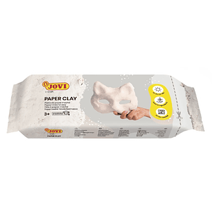 Jovi Paper Clay Pasta de Papelmache 680gr - Lista para Usar - Secado al Aire - Ligera y Facil de Modelar - No Mancha - Ideal para Figuras y Mascaras -