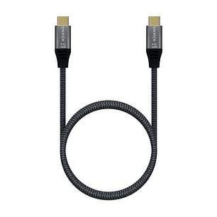 Aisens Cable USB 3.2 Gen2x2 Aluminio 20Gbps 8K@30Hz 5A 100W E-Mark, Tipo USB-C/M-USB-C/M - 1.0m - Color Gris