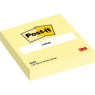 Post-It Bloc de 200 Notas Adhesivas Reposicionables - Forma Cuadrada - 101x101mm - Color Amarillo Claro