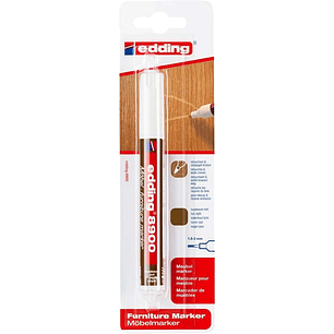 Edding 8900 Rotulador Permanente para Muebles - Punta Redonda 1.5-2mm - Resistente a la Luz - Secado Rapido - Color Nogal Claro