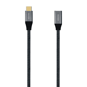 Aisens Cable USB 3.2 GEN2x2 Aluminio 20GBPS 5A 100W - TIPOUSB-C/M-USB-C/H - 1.0M - Color Gris
