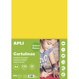 Apli Cartulina Amarilla A4 170g 50 Hojas