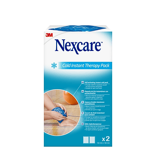 Nexcare Coldhot Therapy Pack de 2 Compresas de Frio Instantaneo - Desechable - No Necesita Refrigeracion Previa - Color Blanco