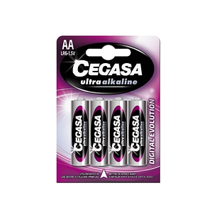 Cegasa Ultra Alcaline Pack de 4 Pilas LR06 AA - Alta Tecnologia - Mas Capacidad, Potencia y Rendimiento