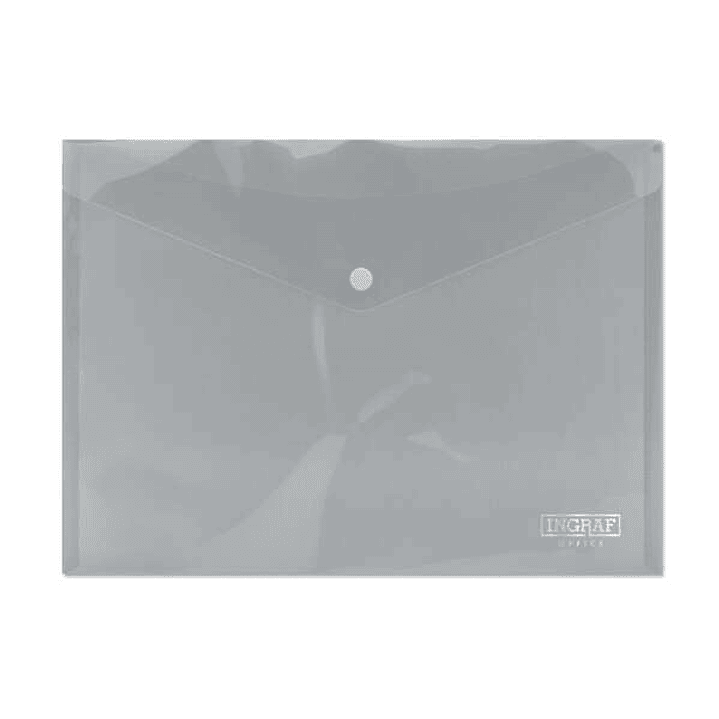 Ingraf Sobre Portadocumentos A4 - Cierre de Broche - Polipropileno Cristal Transparente - Transparente 1