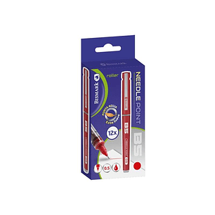 Bismark Boligrafo Tinta Liquida Punta Aguja - Escritura Suave - Alta Precision - Color Rojo