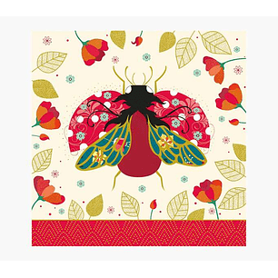 Pictura Tarjeta Arabesque - 16x16cm - Tematica Mariquitas - Tarjeta Triptica sin Envoltorio - Incluido Sobre Blanco - Papel con Certificacion FSC