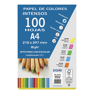 Dohe Papel Multifuncion de 80g - Apto para Fotocopiadoras e Impresoras - 210x297mm - Color Amarillo