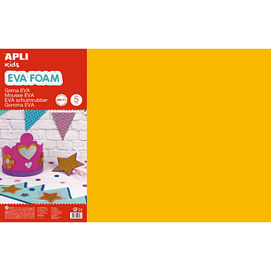 Apli Goma Eva Naranja 600x400 - 5 Hojas de Tamaño Grande y Flexible - Ideal para Manualidades y Decoracion
