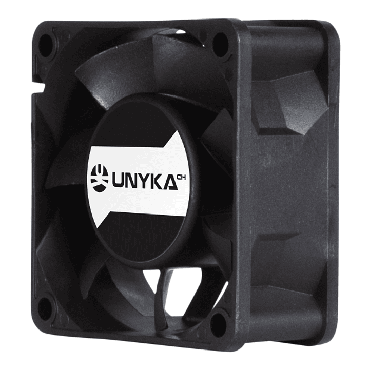 Unykach Server Ventilador 60mm de Doble Bola - Velocidad Max. 3000rpm - Conector de 4 Pines con Control de Temperatura - Color Negro 1