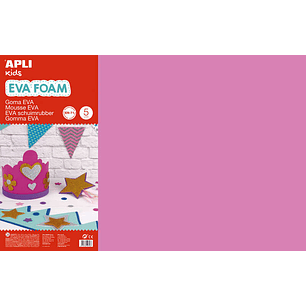 Apli Goma Eva Rosa 600x400 - 5 Hojas de Espuma Suave y Flexible