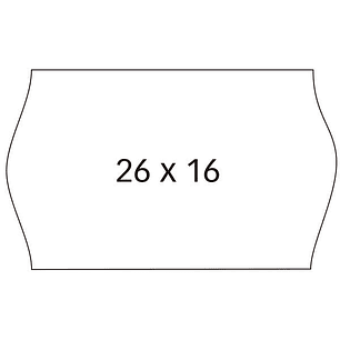 Apli Pack con 6 Rollos de Etiquetas Blancas para Maquinas Etiquetadoras de Precios de 2 Lineas - Tamaño 26x16mm - Adhesivo Removible - Cantos Sinusoid
