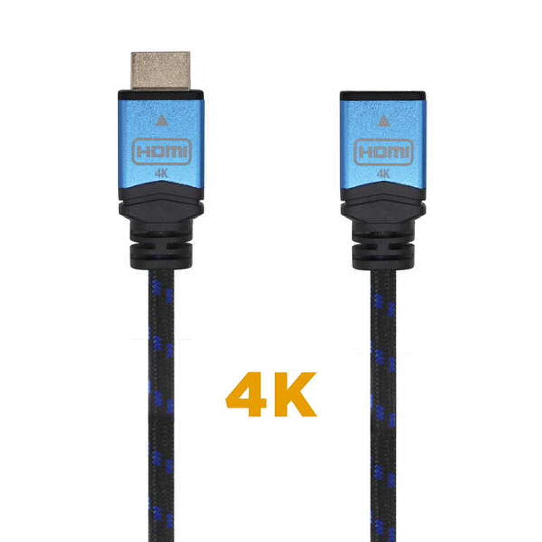 Aisens Cable HDMI V2.0 Prolongador Premium Alta Velocidad / HEC 4K@60Hz 18Gbps - A/M-A/H - 3.0M - Color Negro 1