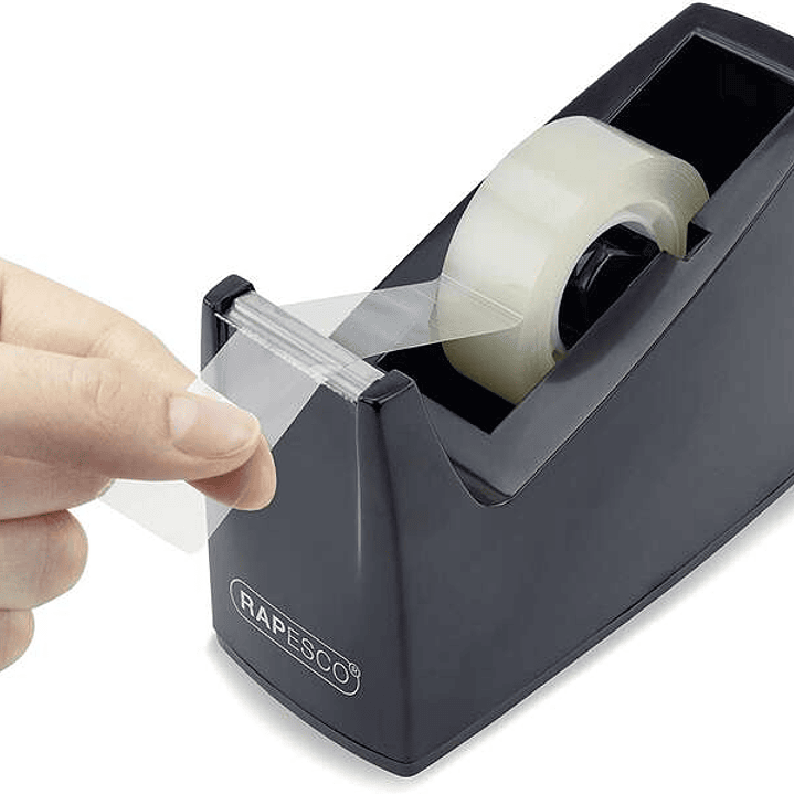 Rapesco Portarollos para Cinta Adhesiva 19mmx33m - Base de Goma Antideslizante - Cinta no Incluida 1