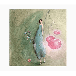 Pictura Gaëlle Boissonnard Tarjeta Doble - Acabado en Barniz de Relieve UV Grueso - Laminado Mate de Tacto Suave - 16x16cm - Papel con Certificacion F