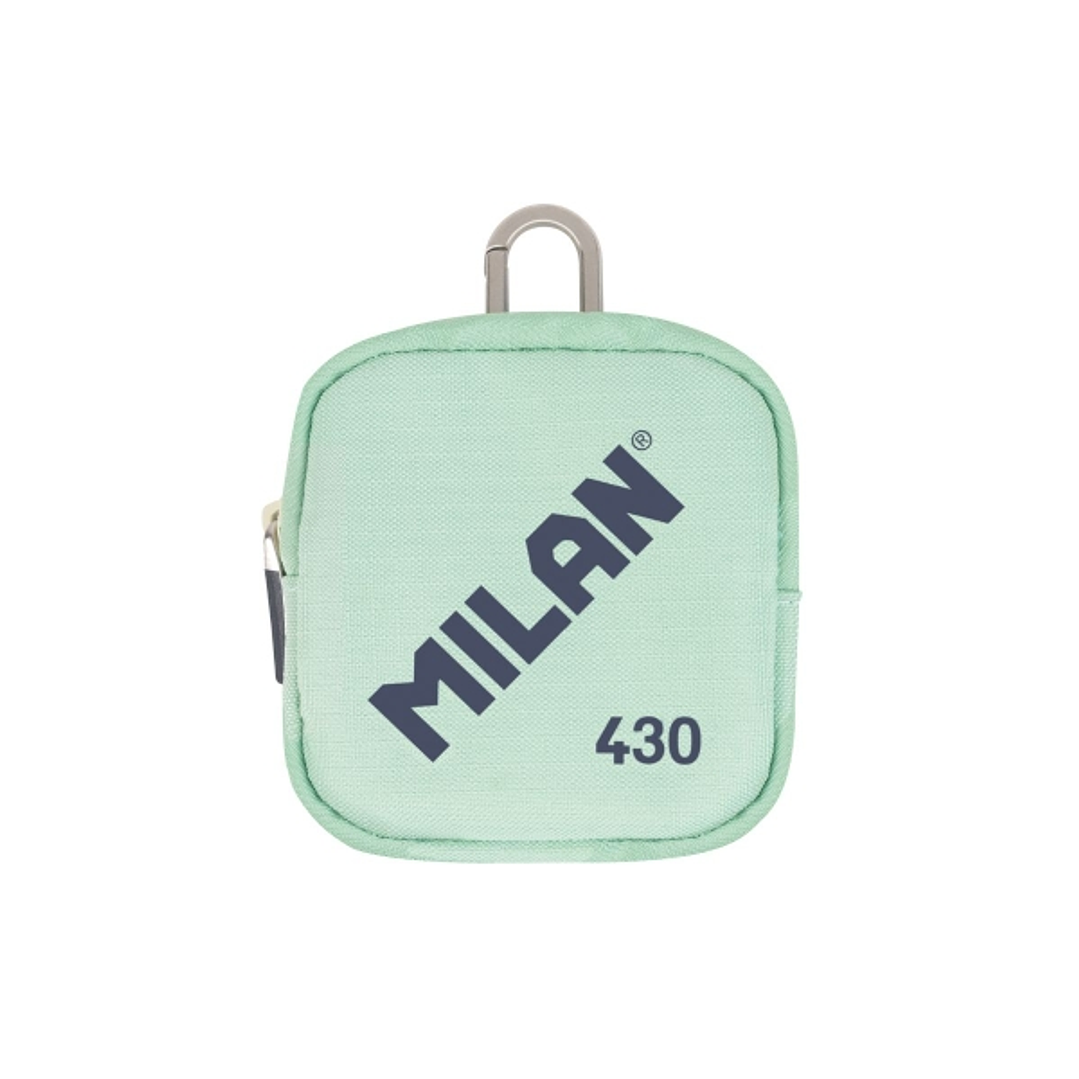 Milan Coleccion 430 Monedero Pequeño - Tamaño Monedero 10,3x10x2,5cm - Cierre de Cremallera - Mosqueton de Aluminio - Color Verde 1