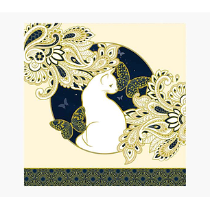 Pictura Tarjeta Arabesque - 16x16cm - Tematica Gatos - Tarjeta Triptica - Incluye Sobre Blanco - Papel con Certificacion FSC